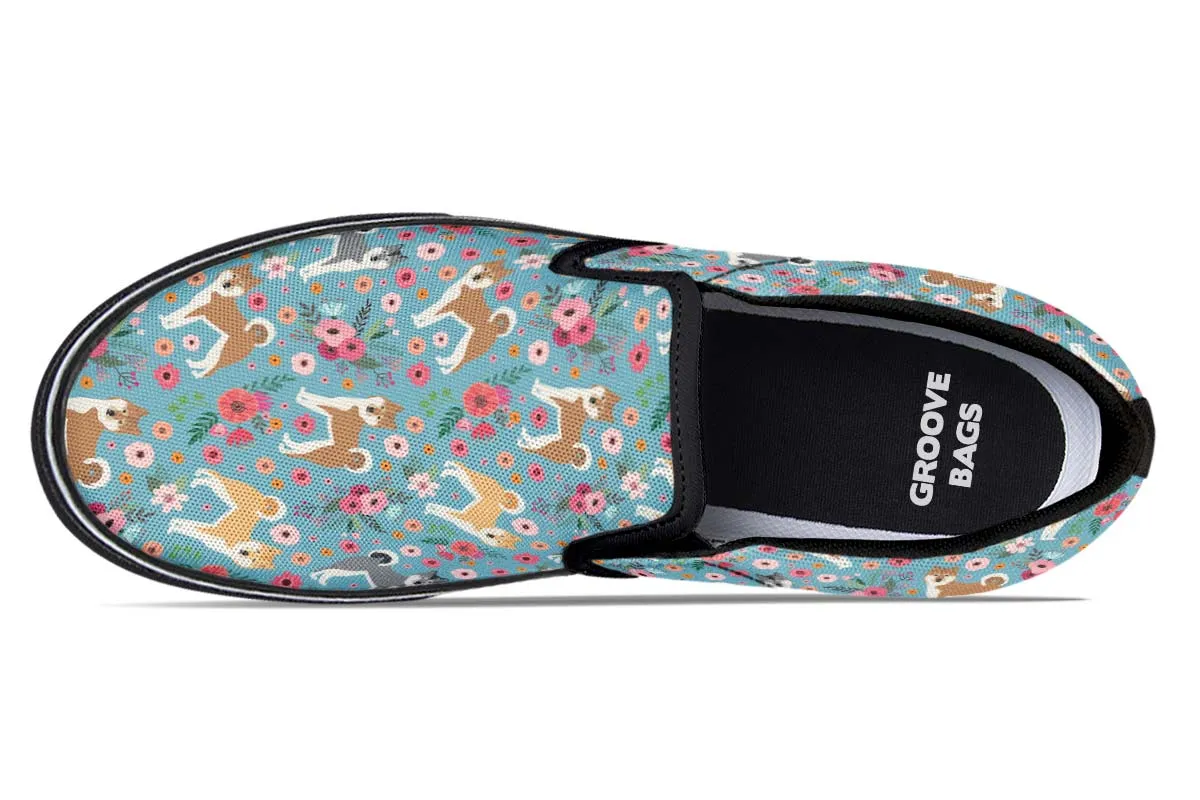 Akita Flower Slip-On Shoes