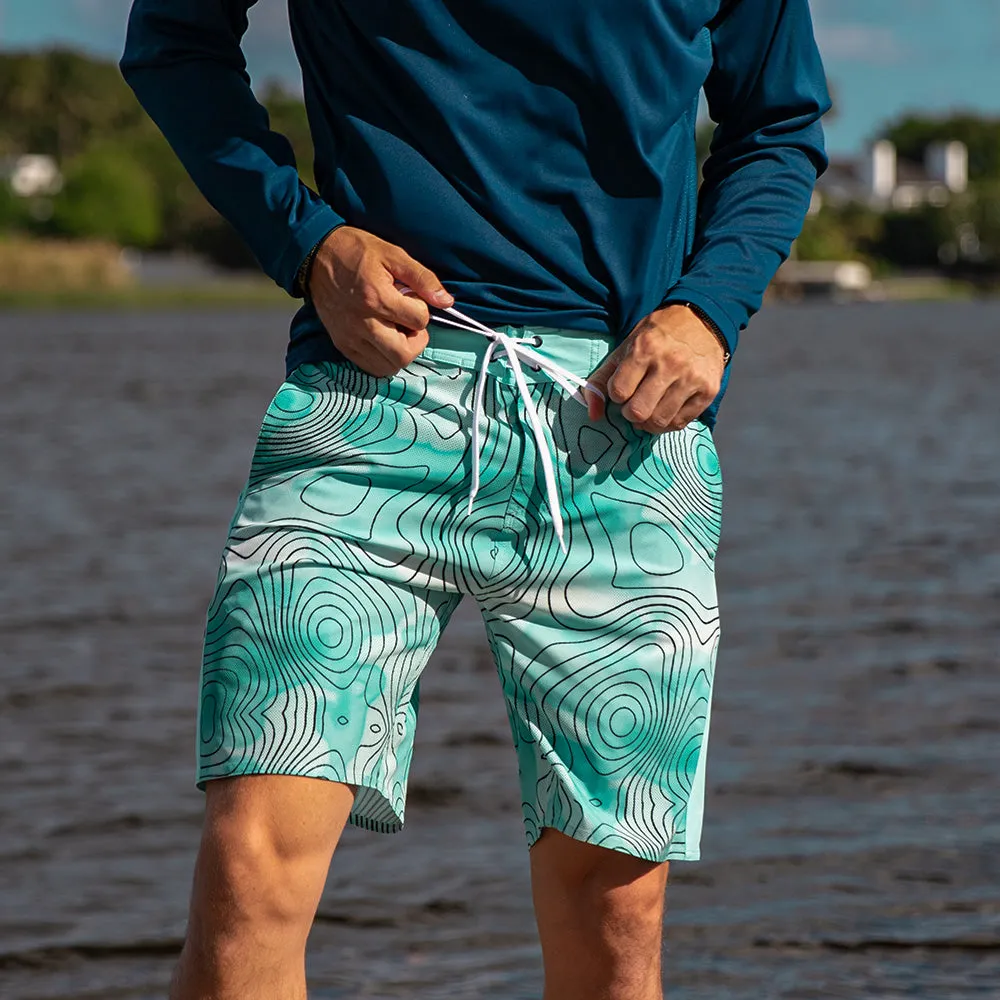 Board Shorts | Aqua Topography