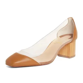 Christian Louboutin Brown Grandola Clear Camel Pumps