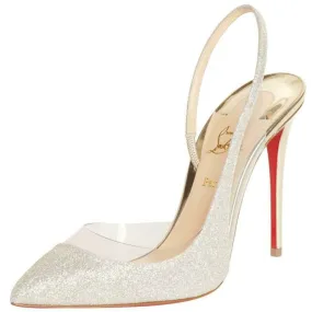 Christian Louboutin Gold Optisexy Glitter Slingback Pumps