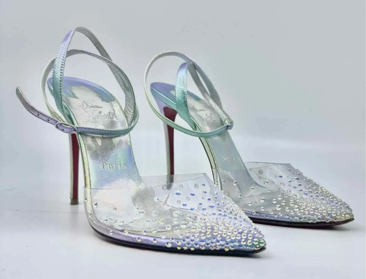 CHRISTIAN LOUBOUTIN Size 8 Silver Pumps