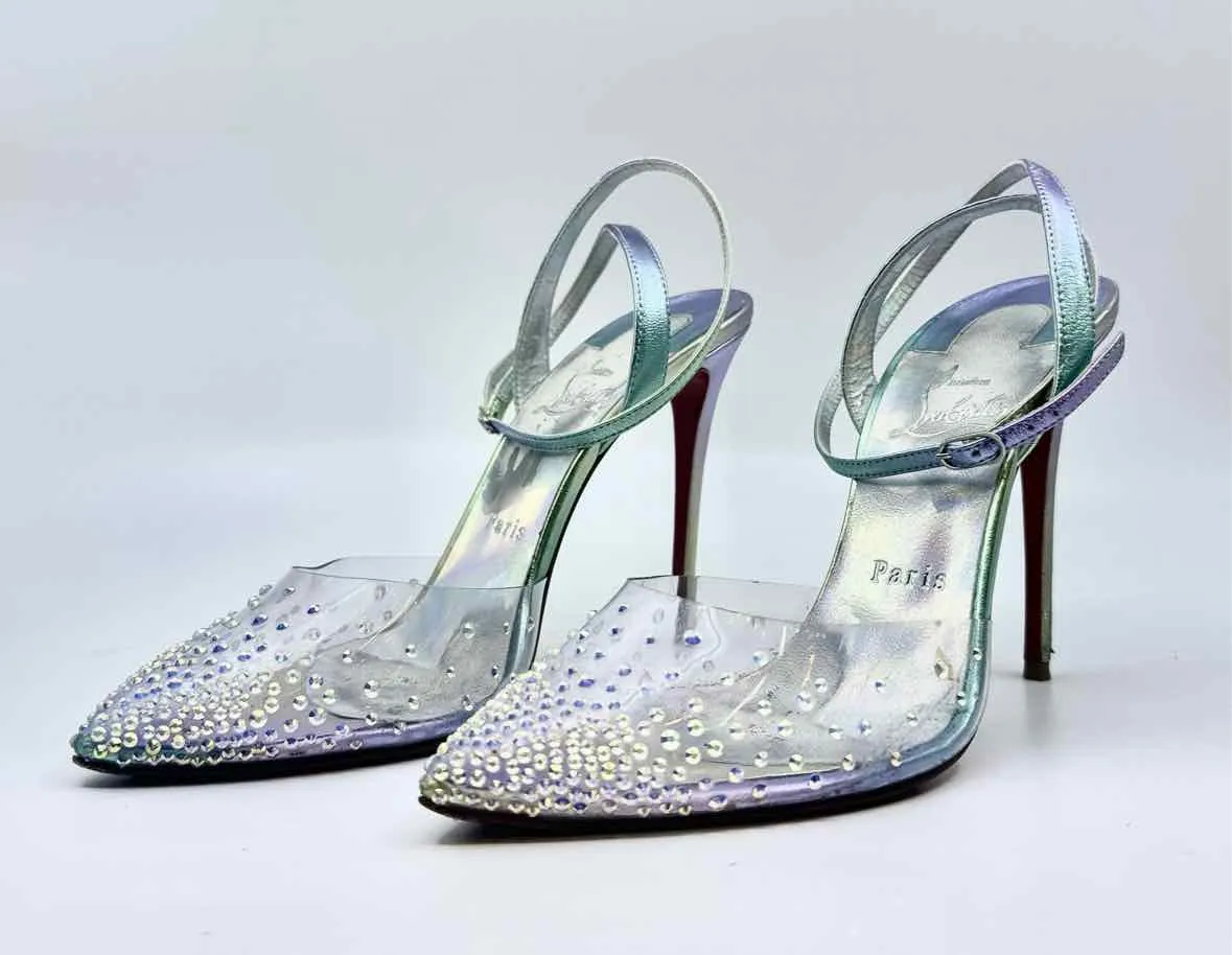 CHRISTIAN LOUBOUTIN Size 8 Silver Pumps