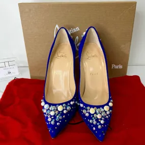 Christian Louboutin Veau Velours Candidate 100 Pumps Purple Pop