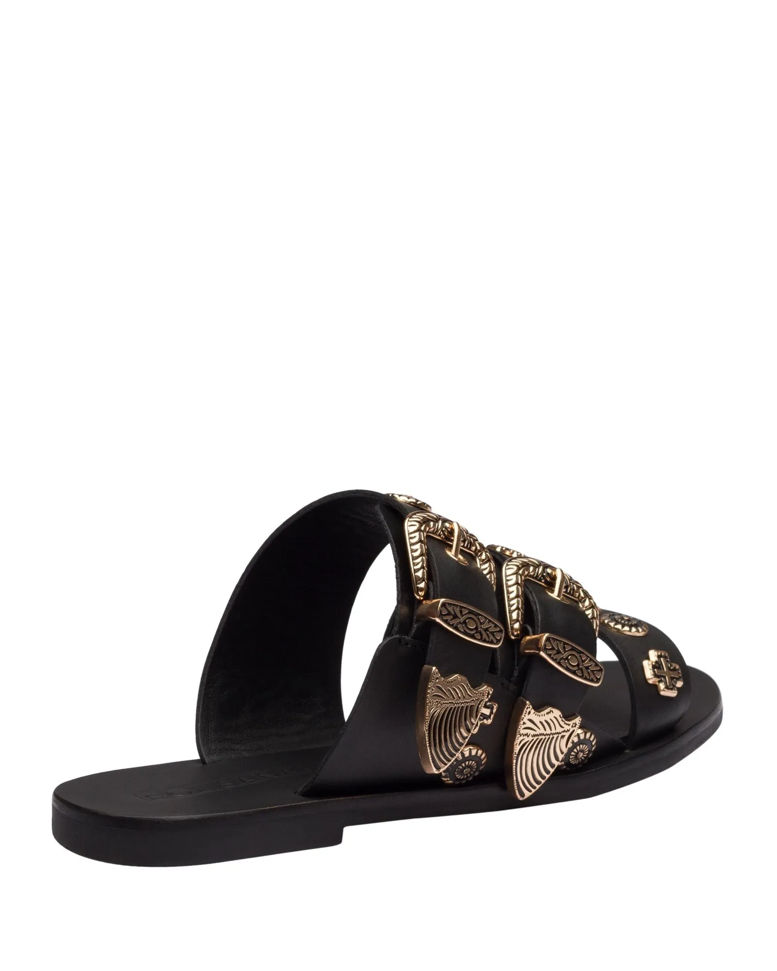 Eastwood Stud Slides - Black / Gold