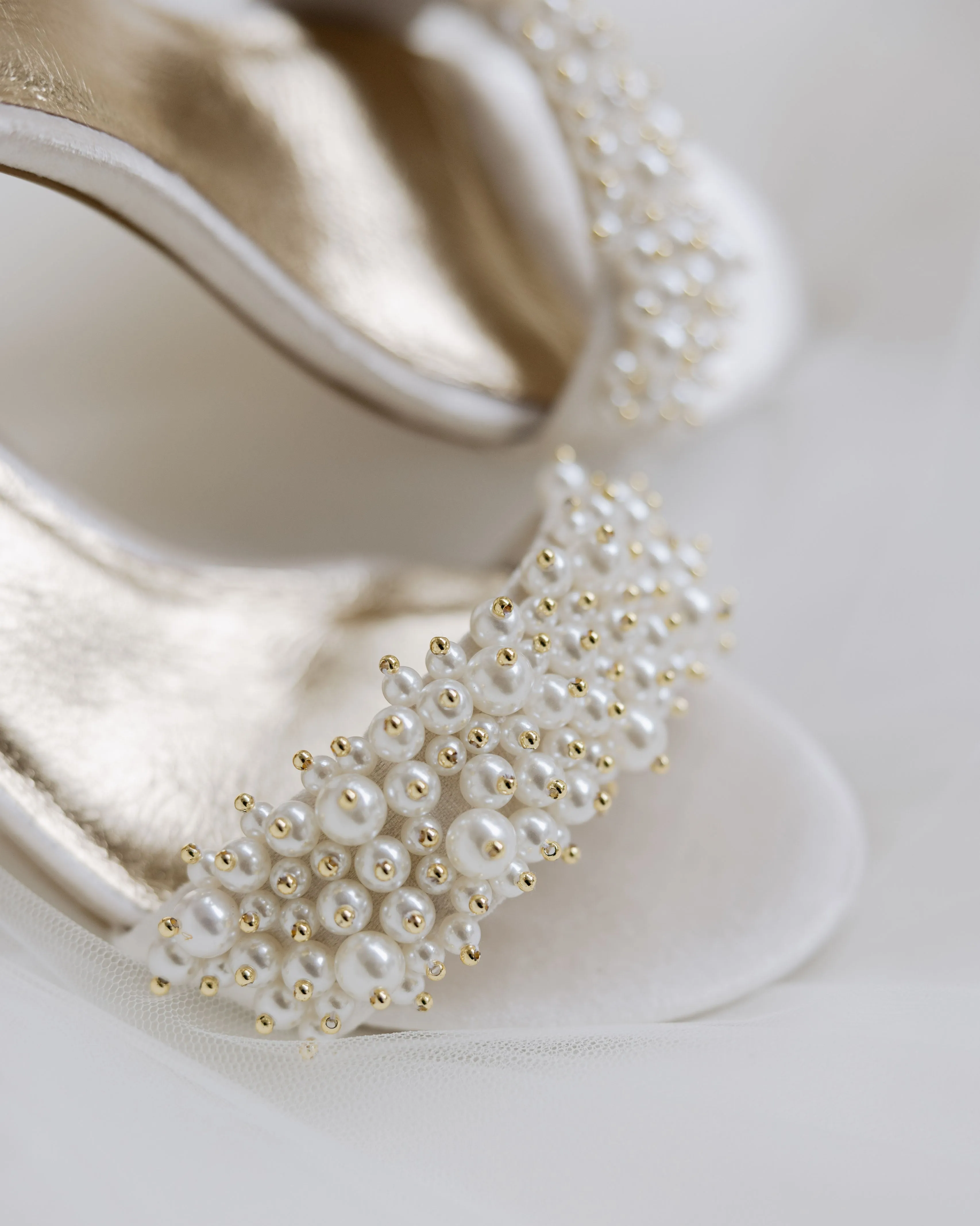 GLORIOUS - IVORY PEARL VELVET BRIDAL SHOES