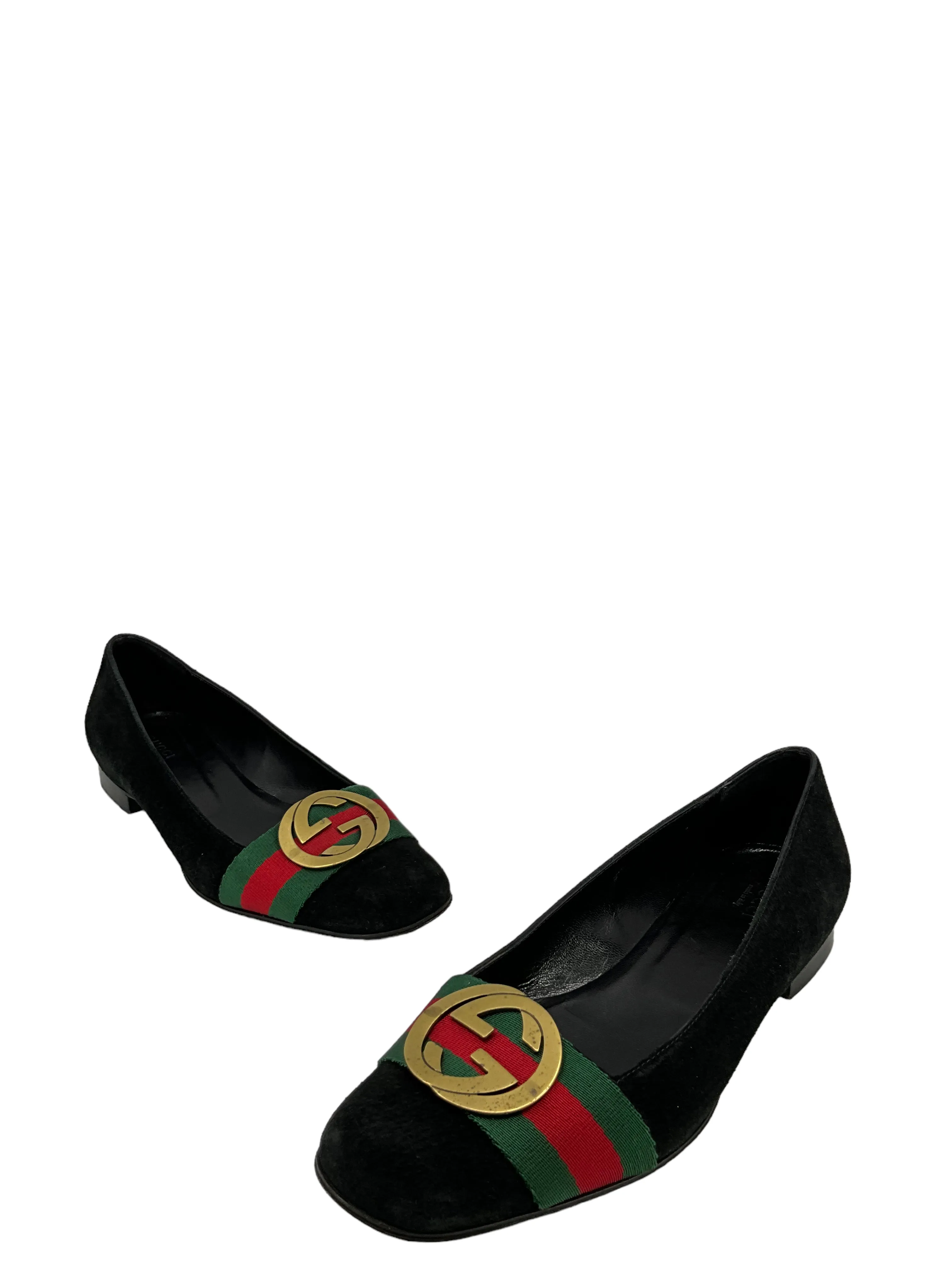 Gucci Black Velvet Flats size 8