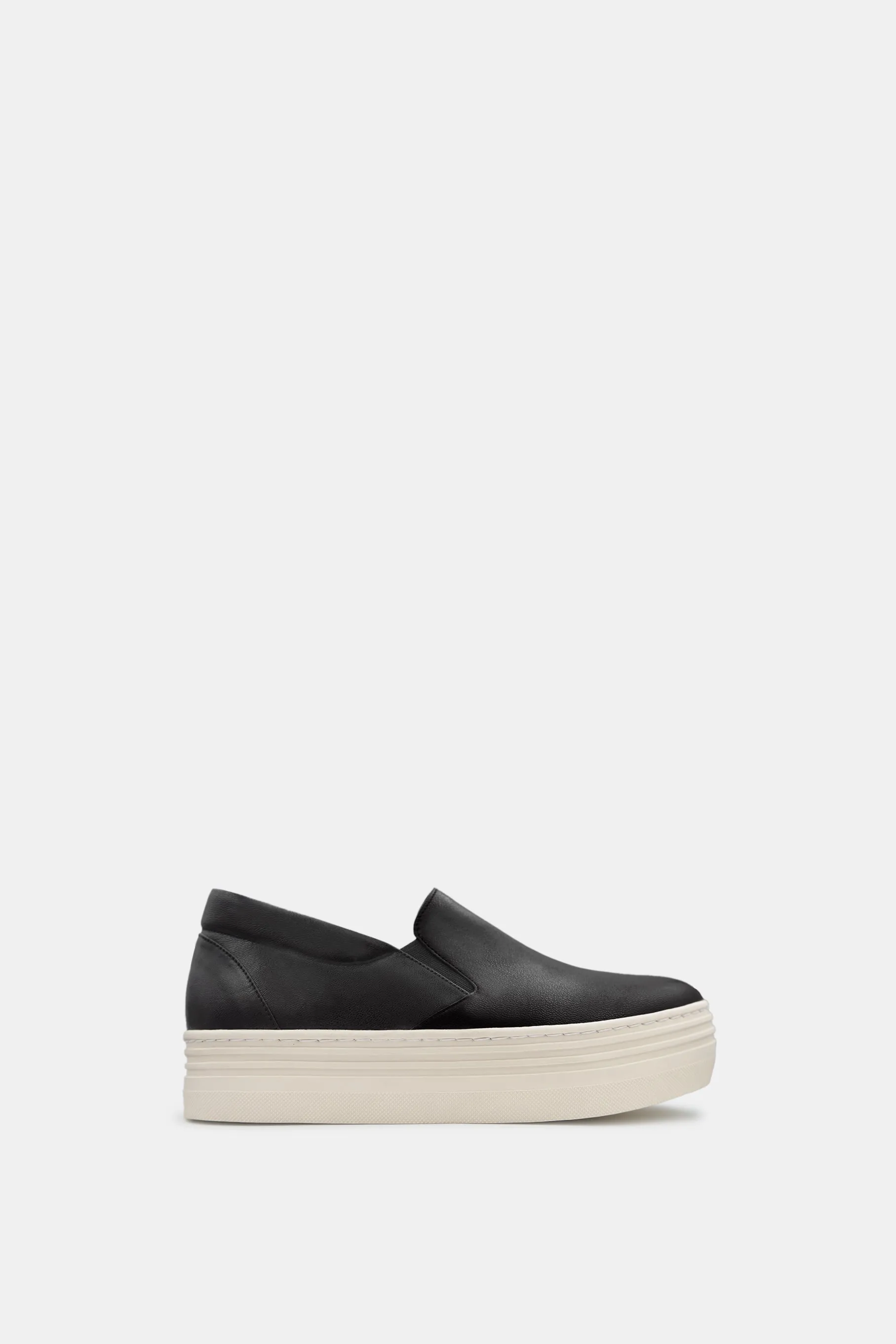 Handmade Leather Platform Sneakers, Black