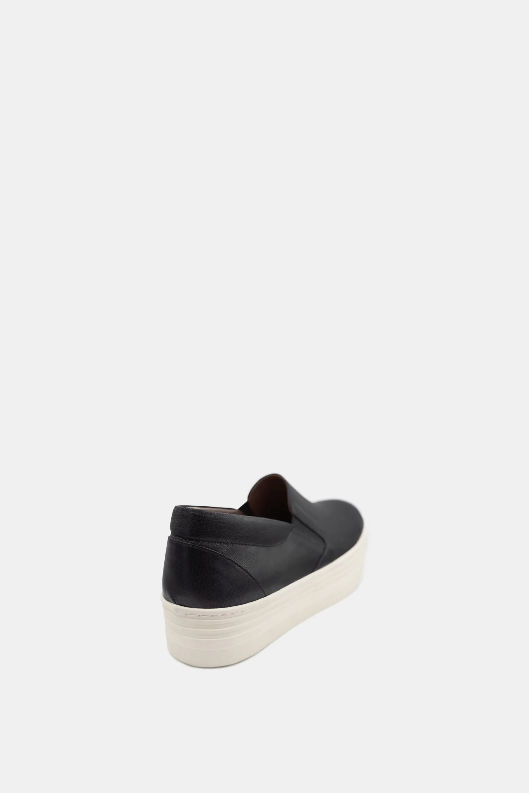 Handmade Leather Platform Sneakers, Black