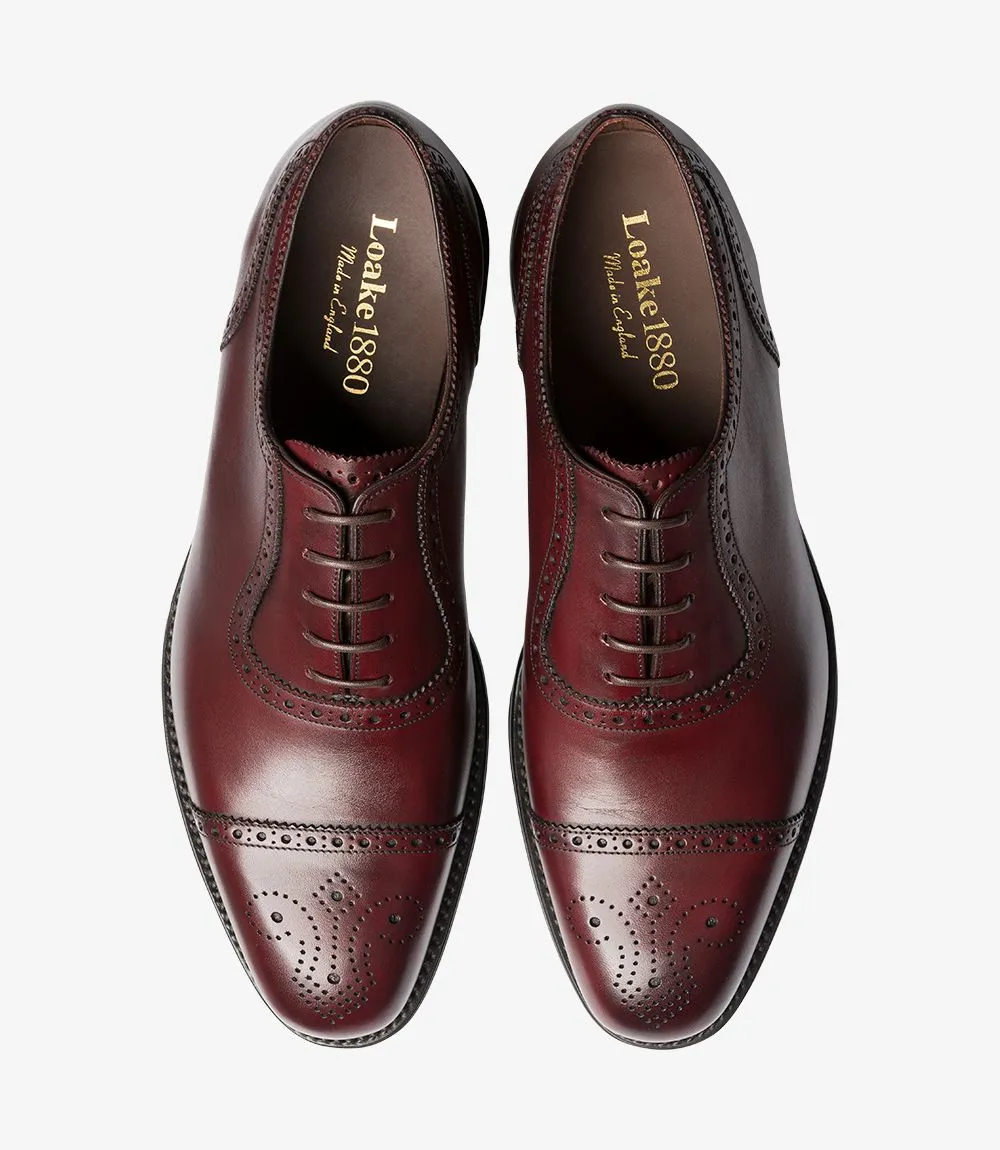 LOAKE Strand- Premium Semi Brogue shoes - BURGUNDY