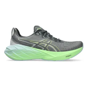 Men's Asics Novablast 4, Steel Grey/Electric Lime, 11.5 D Medium