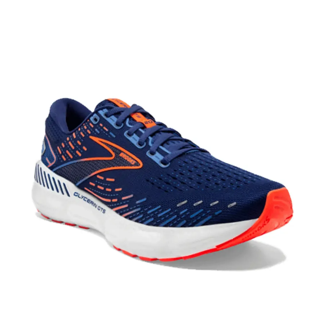 Mens Brooks Glycerin GTS 20 (Wide) -  Blue Depths/Palace blue/Orange