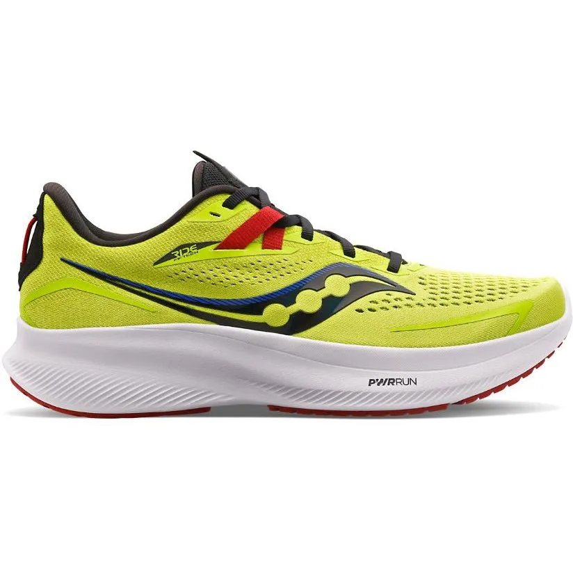 Men's Saucony Ride 15, ACID LIME/SPICE, 11 D Medium