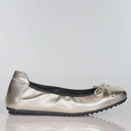 Minx Melody Gold Leather Ballet