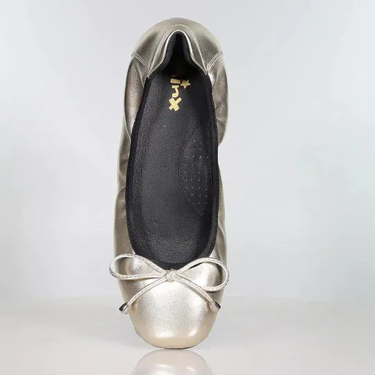 Minx Melody Gold Leather Ballet