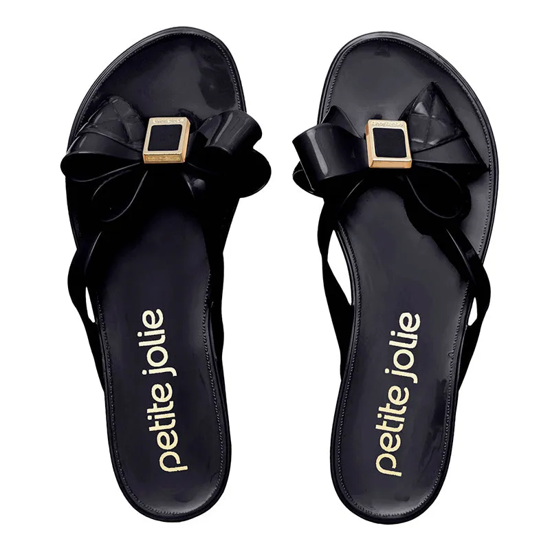 Preto & Gold Bow Sandal