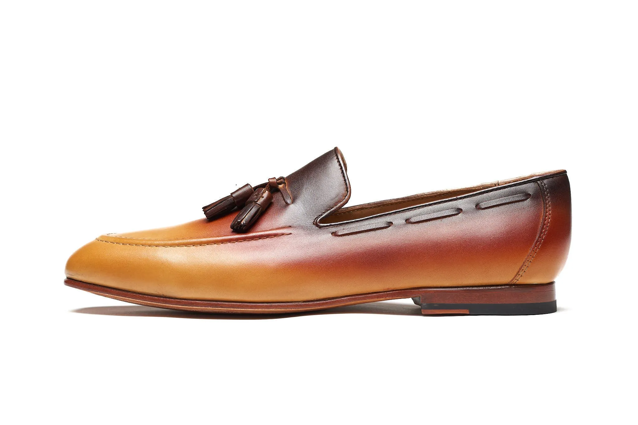 Tassel Loafers - Tan & Brown Patina