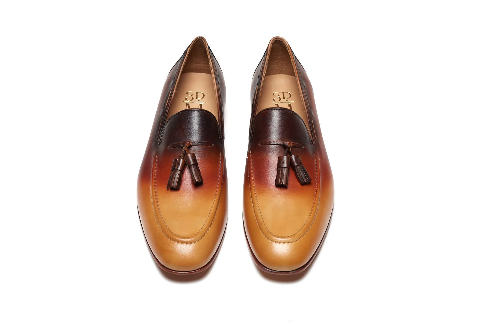 Tassel Loafers - Tan & Brown Patina