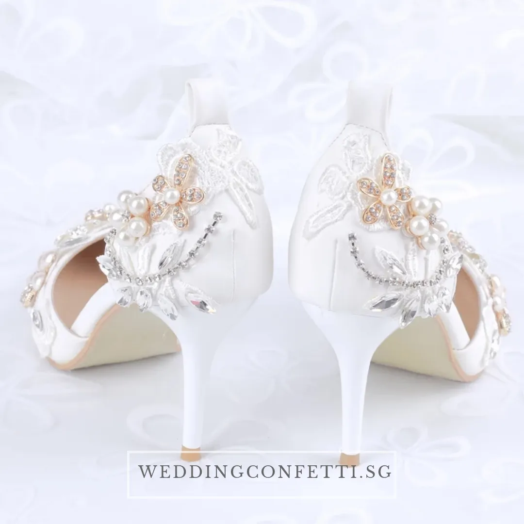 The Bessa Wedding Floral Crystal Heels