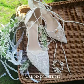 The Garden Wedding Lace Tie Heels