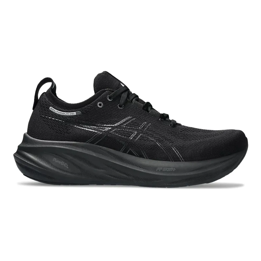 Women's Asics GEL-Nimbus 26, Black/Black, 11 D Wide