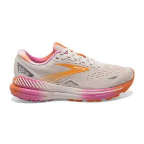 Women's Brooks Adrenaline GTS 23, White Sand/Sunset/Fuchsia, 8 B Medium