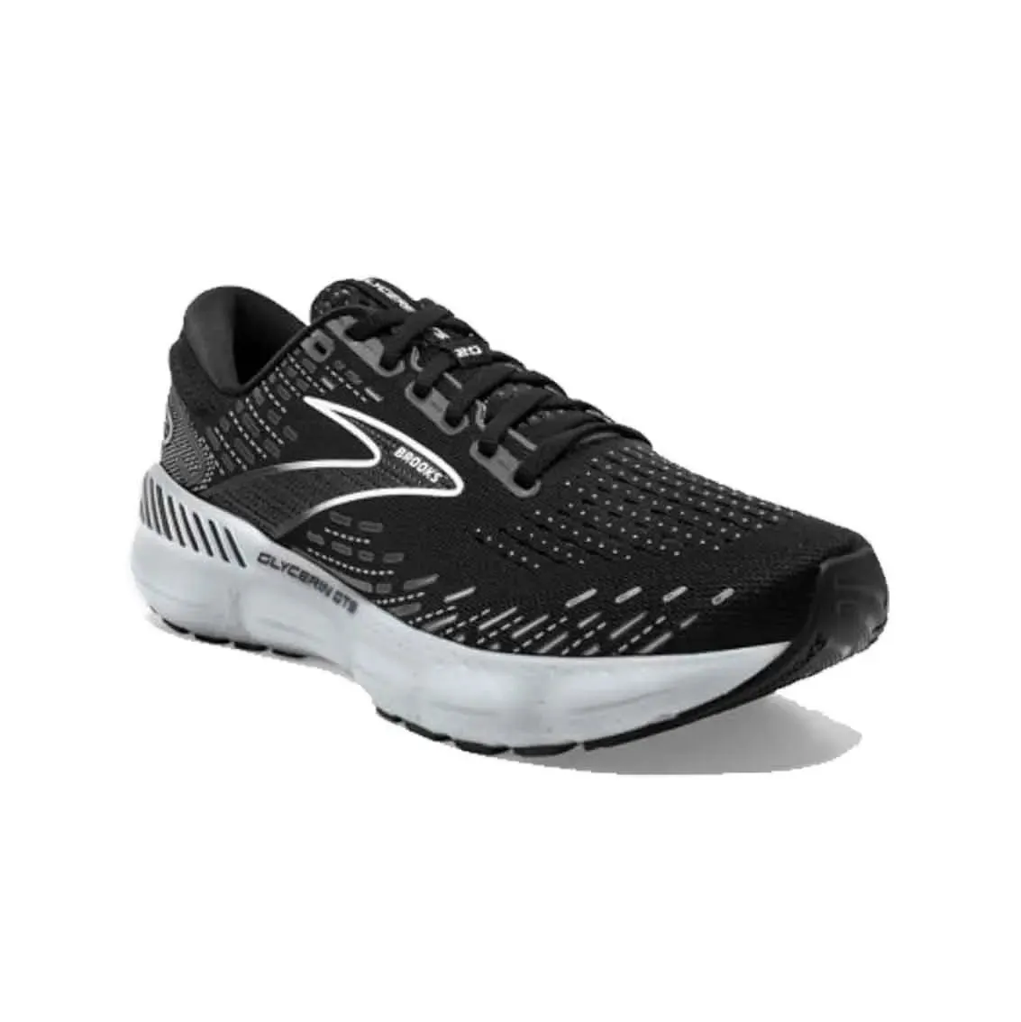 Womens Brooks Glycerin GTS 20 (Wide) - Black / White